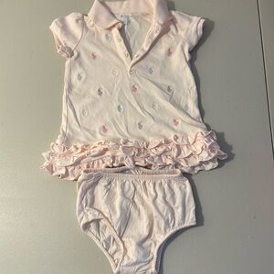 Worn ONCE! Ralph Lauren collared ruffle dress with underwear 9 months